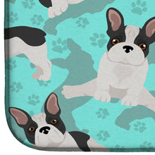 Load image into Gallery viewer, Black and White French Bulldog Dish Drying Mat – Absorbent, Artistic Kitchen Essentials