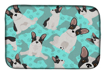 Load image into Gallery viewer, Black and White French Bulldog Dish Drying Mat – Absorbent, Artistic Kitchen Essentials