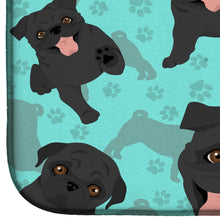 Load image into Gallery viewer, Black Pug Dish Drying Mat – Absorbent, Artistic Kitchen Essentials