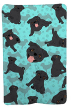 Load image into Gallery viewer, Black Pug Soft Travel Blanket with Bag