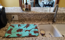 Load image into Gallery viewer, Chocolate Labrador Retriever Dish Drying Mat – Absorbent, Artistic Kitchen Essentials