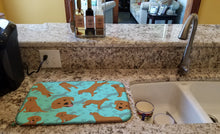 Load image into Gallery viewer, Red Fox Labrador Retriever Dish Drying Mat – Absorbent, Artistic Kitchen Essentials
