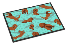 Load image into Gallery viewer, Longhaired Red Dachshund Doormat - 24x36 Decorative Floor Mat – Indoor/Outdoor Rug with Artistic Flair
