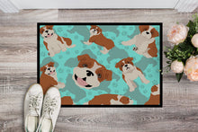 Load image into Gallery viewer, Red and White English Bulldog Doormat - 24x36 Decorative Floor Mat – Indoor/Outdoor Rug with Artistic Flair