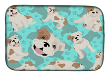 Load image into Gallery viewer, Piebald English Bulldog Dish Drying Mat – Absorbent, Artistic Kitchen Essentials