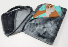 Load image into Gallery viewer, Red and White Pembroke Corgi Soft Travel Blanket with Bag