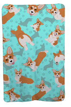 Load image into Gallery viewer, Red and White Pembroke Corgi Soft Travel Blanket with Bag
