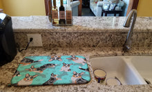 Load image into Gallery viewer, Blue Merle Welsh Cardigan Corgi Dish Drying Mat – Absorbent, Artistic Kitchen Essentials
