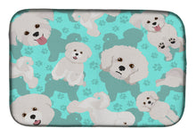 Load image into Gallery viewer, Bichon Frise Dish Drying Mat – Absorbent, Artistic Kitchen Essentials