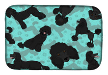 Load image into Gallery viewer, Black Standard Poodle Dish Drying Mat – Absorbent, Artistic Kitchen Essentials