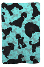Load image into Gallery viewer, Black Standard Poodle Soft Travel Blanket with Bag