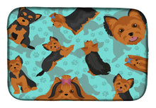 Load image into Gallery viewer, Black and Tan Yorkie Dish Drying Mat – Absorbent, Artistic Kitchen Essentials