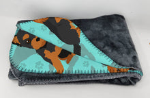 Load image into Gallery viewer, Black and Tan Yorkie Soft Travel Blanket with Bag