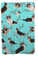 Load image into Gallery viewer, Tricolor Cardigan Corgi Soft Travel Blanket with Bag