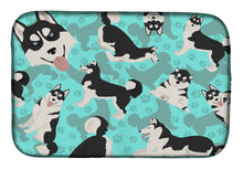 Load image into Gallery viewer, Siberian Husky Dish Drying Mat – Absorbent, Artistic Kitchen Essentials