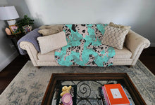 Load image into Gallery viewer, Harlequin Natural Ears Great Dane Quilted Blanket 50x60