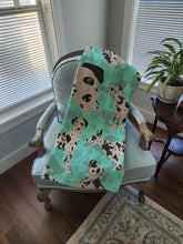 Load image into Gallery viewer, Harlequin Natural Ears Great Dane Quilted Blanket 50x60