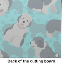 Load image into Gallery viewer, Old English Sheepdog Glass Cutting Boards – Durable, Decorative Kitchen Art Large