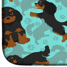 Load image into Gallery viewer, Black and Tan Cavalier King Charles Spaniel Dish Drying Mat – Absorbent, Artistic Kitchen Essentials