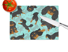 Load image into Gallery viewer, Black and Tan Cavalier King Charles Spaniel Glass Cutting Boards – Durable, Decorative Kitchen Art Large