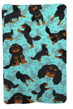 Load image into Gallery viewer, Black and Tan Cavalier King Charles Spaniel Soft Travel Blanket with Bag