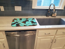 Load image into Gallery viewer, Black and Tan Dachshund Dish Drying Mat – Absorbent, Artistic Kitchen Essentials