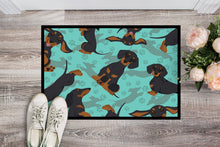 Load image into Gallery viewer, Black and Tan Dachshund Doormat - 24x36 Decorative Floor Mat – Indoor/Outdoor Rug with Artistic Flair