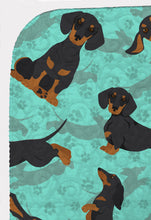 Load image into Gallery viewer, Black and Tan Dachshund Quilted Blanket 50x60