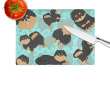 Load image into Gallery viewer, Black and Tan Pomeranian Glass Cutting Boards – Durable, Decorative Kitchen Art Large