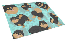 Load image into Gallery viewer, Black and Tan Pomeranian Glass Cutting Boards – Durable, Decorative Kitchen Art Large