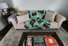 Load image into Gallery viewer, Black and Tan Pomeranian Quilted Blanket 50x60
