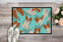 Load image into Gallery viewer, Red and White Papillon Doormat - 24x36 Decorative Floor Mat – Indoor/Outdoor Rug with Artistic Flair
