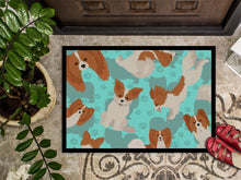 Load image into Gallery viewer, Red and White Papillon Doormat - 24x36 Decorative Floor Mat – Indoor/Outdoor Rug with Artistic Flair
