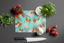 Load image into Gallery viewer, Red and White Papillon Glass Cutting Boards – Durable, Decorative Kitchen Art Large