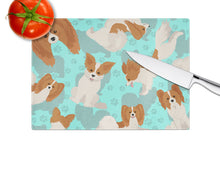 Load image into Gallery viewer, Red and White Papillon Glass Cutting Boards – Durable, Decorative Kitchen Art Large