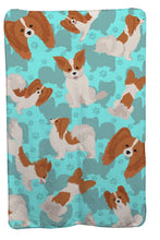 Load image into Gallery viewer, Red and White Papillon Soft Travel Blanket with Bag