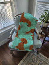 Load image into Gallery viewer, Red Dachshund Quilted Blanket 50x60