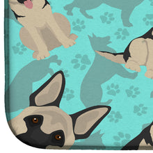 Load image into Gallery viewer, Black and Silver German Shepherd Dish Drying Mat – Absorbent, Artistic Kitchen Essentials