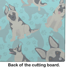 Load image into Gallery viewer, Black and Silver German Shepherd Glass Cutting Boards – Durable, Decorative Kitchen Art Large