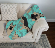 Load image into Gallery viewer, Black and Silver German Shepherd Quilted Blanket 50x60