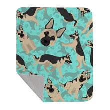 Load image into Gallery viewer, Black and Silver German Shepherd Quilted Blanket 50x60