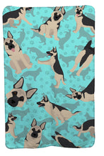 Load image into Gallery viewer, Black and Silver German Shepherd Soft Travel Blanket with Bag