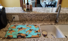 Load image into Gallery viewer, Apricot Pug Dish Drying Mat – Absorbent, Artistic Kitchen Essentials