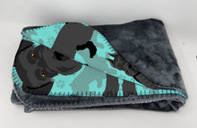 Load image into Gallery viewer, Black Schnauzer Soft Travel Blanket with Bag