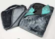 Load image into Gallery viewer, Black Schnauzer Soft Travel Blanket with Bag