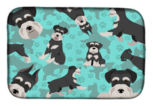 Load image into Gallery viewer, Black and Silver Schnauzer Dish Drying Mat – Absorbent, Artistic Kitchen Essentials