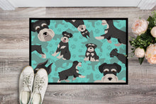 Load image into Gallery viewer, Black and Silver Schnauzer Doormat - 24x36 Decorative Floor Mat – Indoor/Outdoor Rug with Artistic Flair