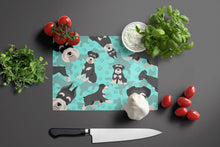 Load image into Gallery viewer, Black and Silver Schnauzer Glass Cutting Boards – Durable, Decorative Kitchen Art Large