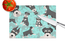 Load image into Gallery viewer, Black and Silver Schnauzer Glass Cutting Boards – Durable, Decorative Kitchen Art Large