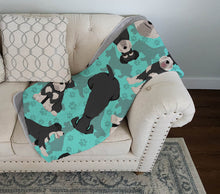 Load image into Gallery viewer, Black and Silver Schnauzer Quilted Blanket 50x60